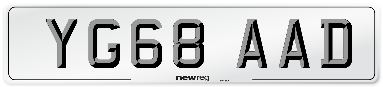 YG68 AAD Number Plate from New Reg